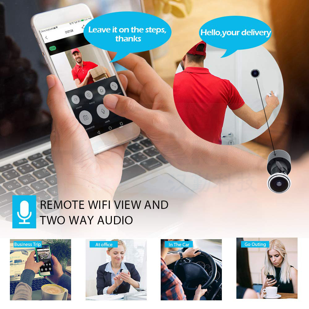 5MP Door Eye IP POE Camera Min - Home Security Indoor Cameras 评论和价格