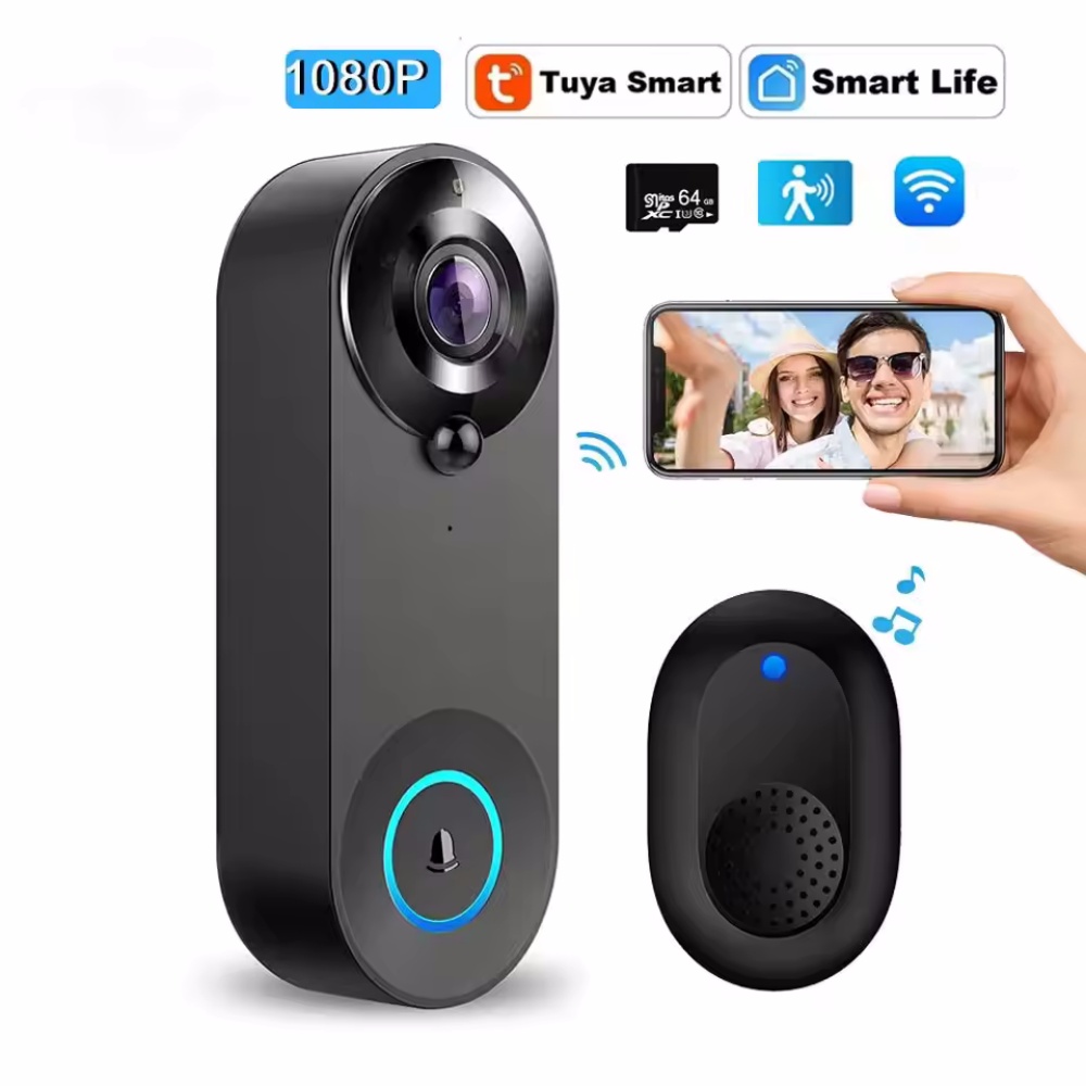 Tuya 1080P Wireless WIFI Doorb - Home Security Indoor Cameras 评论和价格