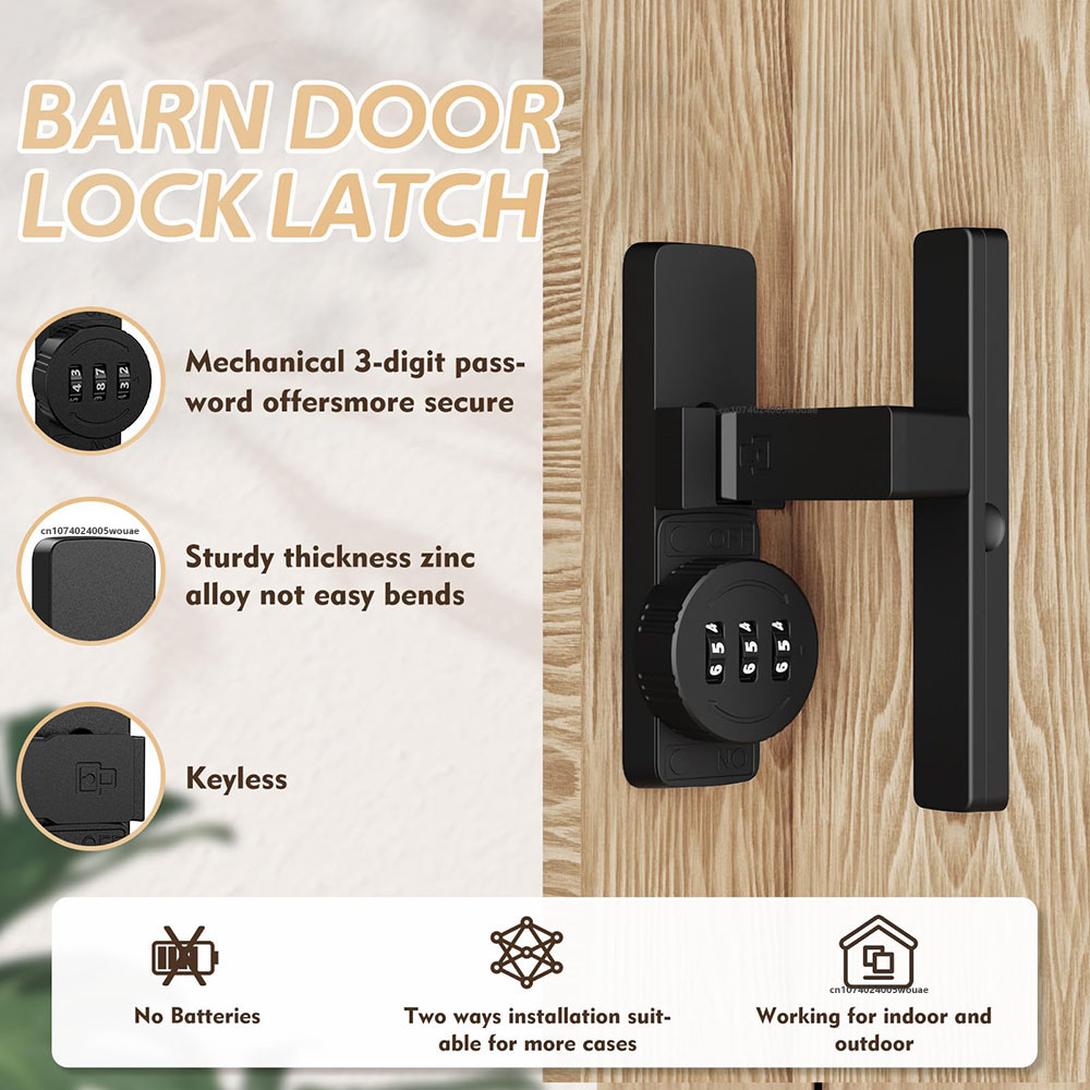 Security Barn Door Lock 3-Digi - Home Security Door 评论和价格