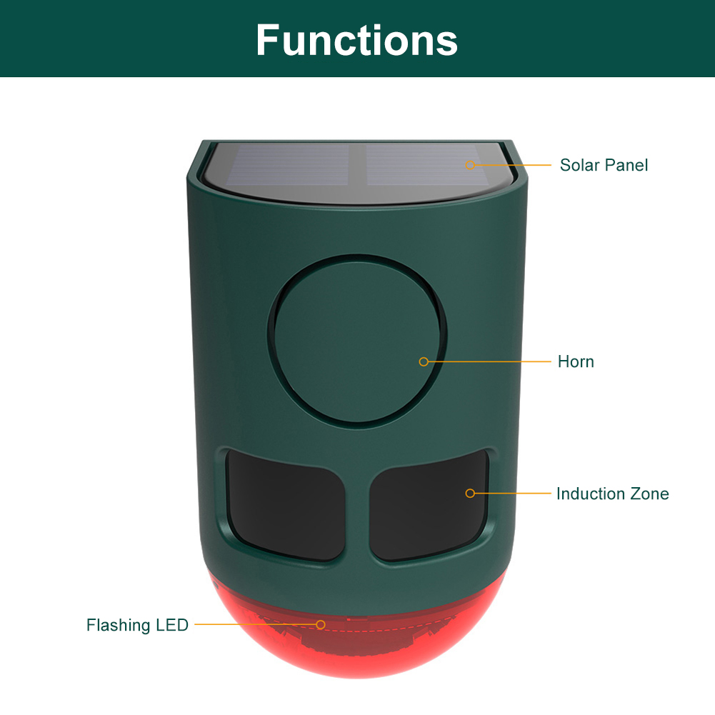 Solar Outdoor Motion Sensor Al - Home Security Yard Sensors 评论和价格